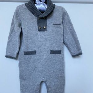 Baby Boy Shawl Collar Sweater Coverall